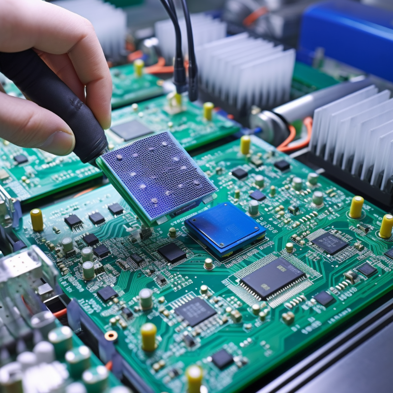 千庫網(wǎng)_PCB制造高新技術(shù)工廠QC實(shí)驗(yàn)室對電路板上SMT印刷元件的質(zhì)量控制和組裝_攝影圖編號(hào)19990624
